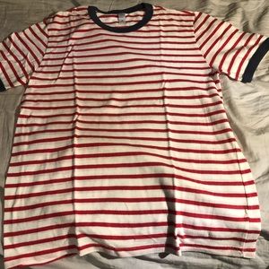 “Alternative” brand tshirt red and white stripes